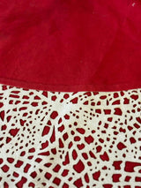 Handmade Linen Precision Cut Red Christmas Tree Skirt – 60" Arcadia Home