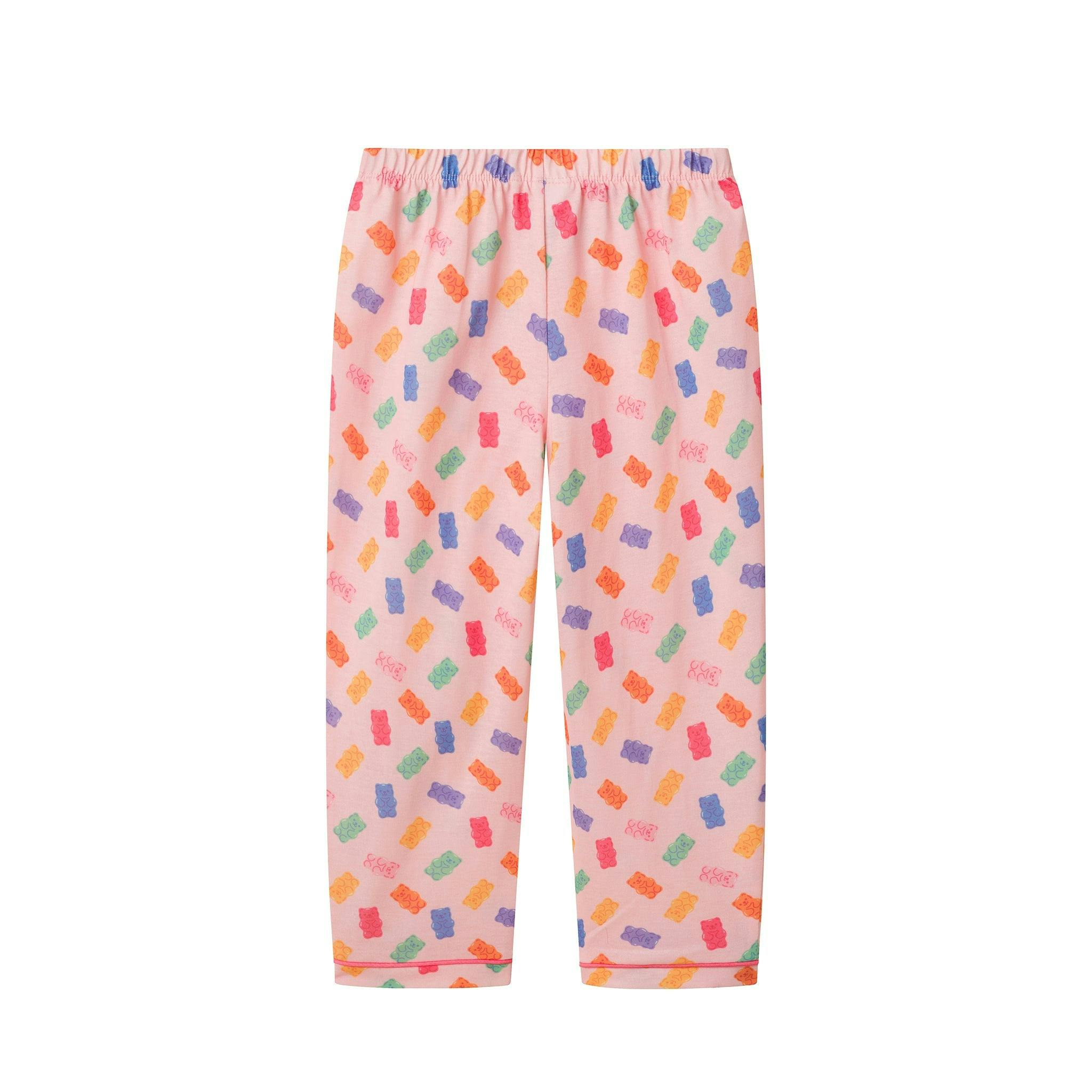 Girls (2-4) Buttondown Pajama Set | Gummy Bears - Pink