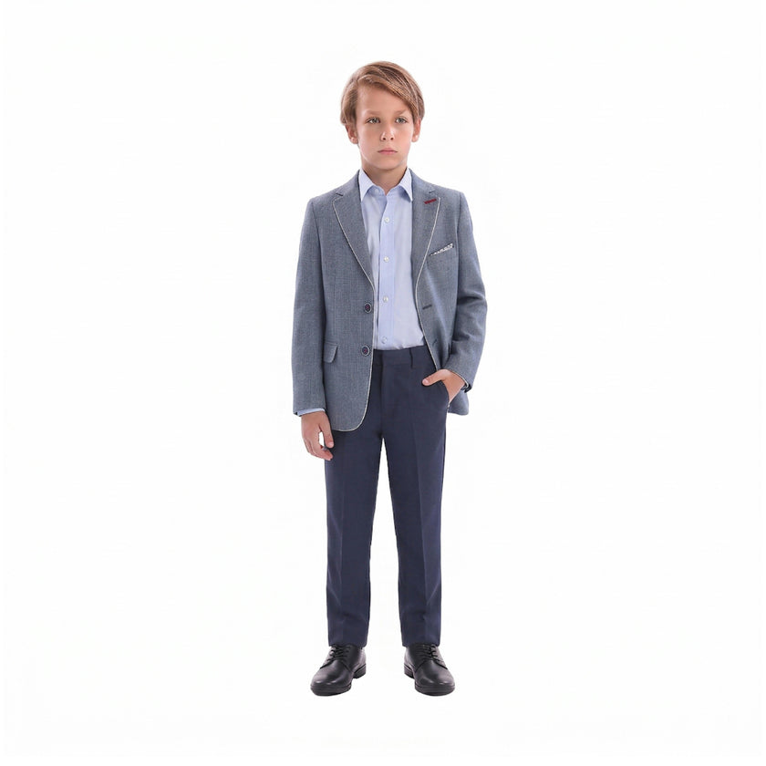 Gray Peak Lapel Blazer