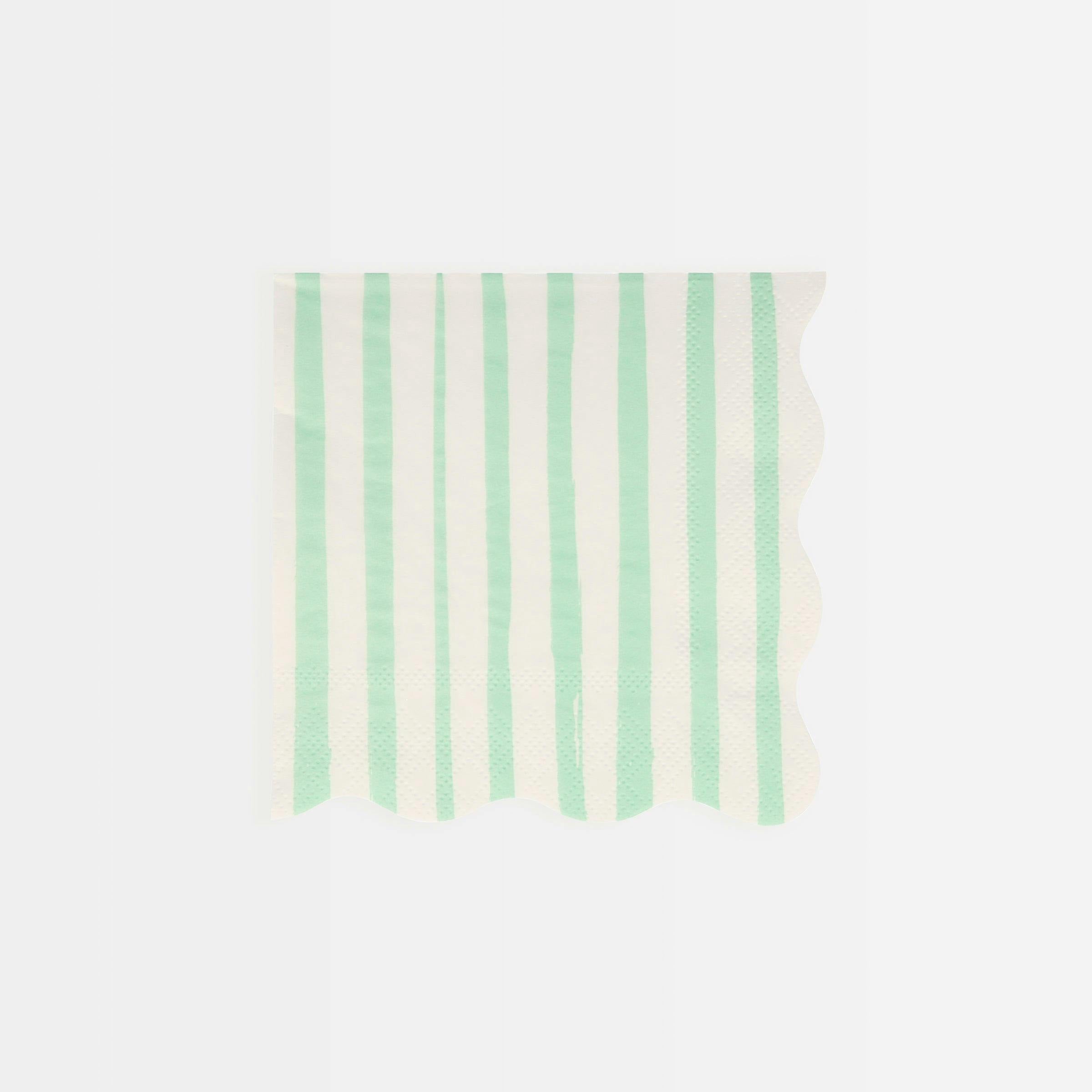 Mint Stripe Small Napkins