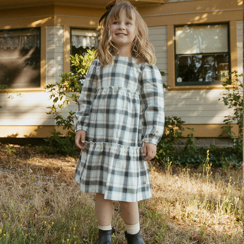 Organic Long Sleeve Tiered Dress