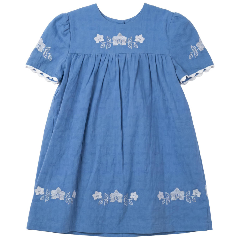 Criss Cross Flower Embroidered Dress