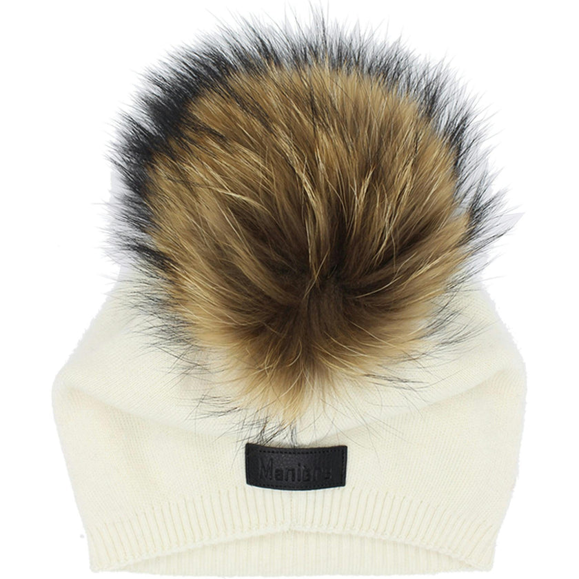 Knit Wool Faux Fur Pom Pom Hat