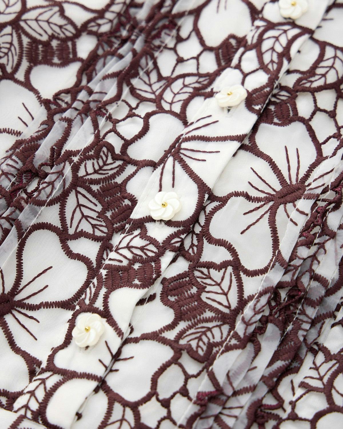 Chelsea Cotton Embroidered Dress, Wine