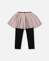 Leggings with Tulle Skirt Pink and Black