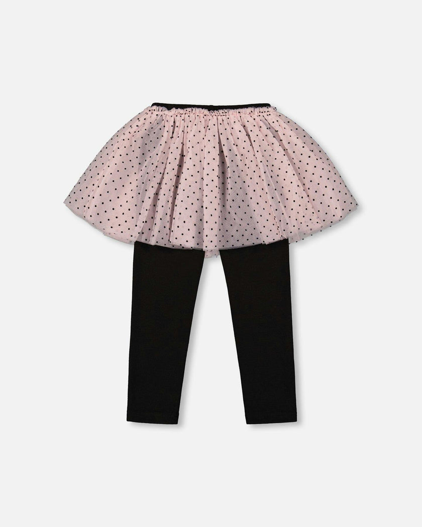 Leggings with Tulle Skirt Pink and Black