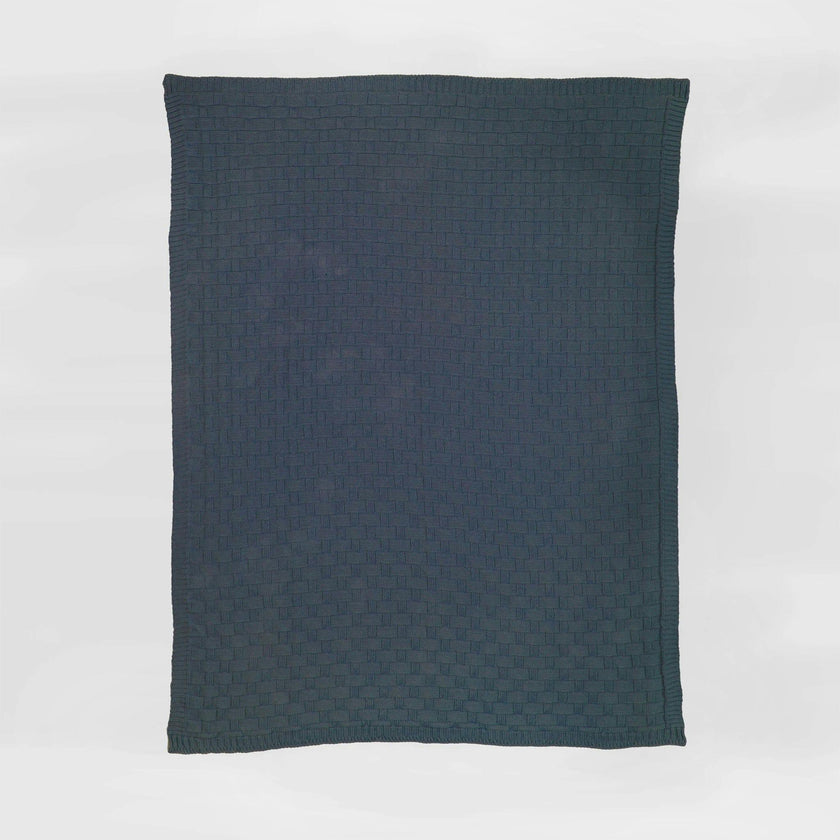 Textured Sustainable Knit Throw Blanket - Basketweave