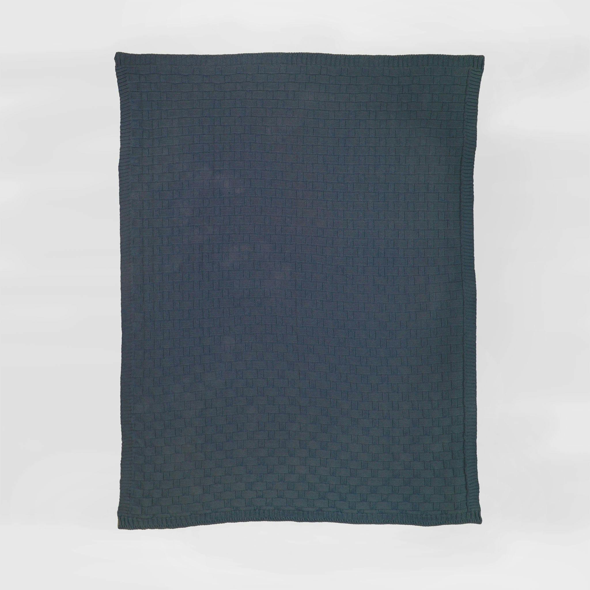 Textured Sustainable Knit Throw Blanket - Basketweave