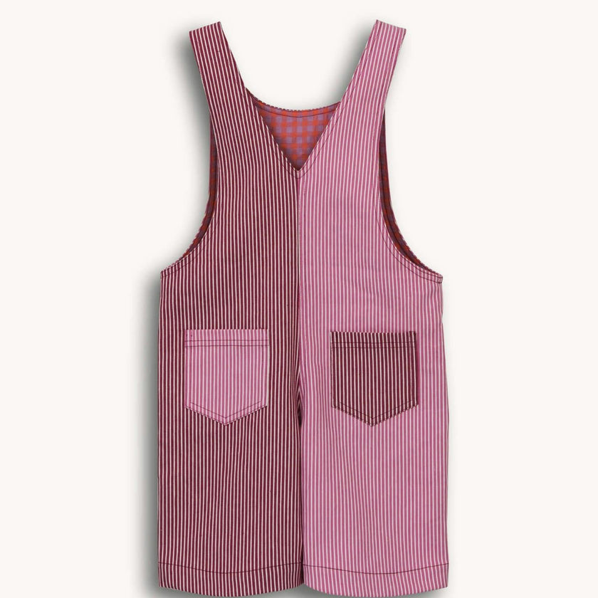 children's short dungaree - watermelon stripes
