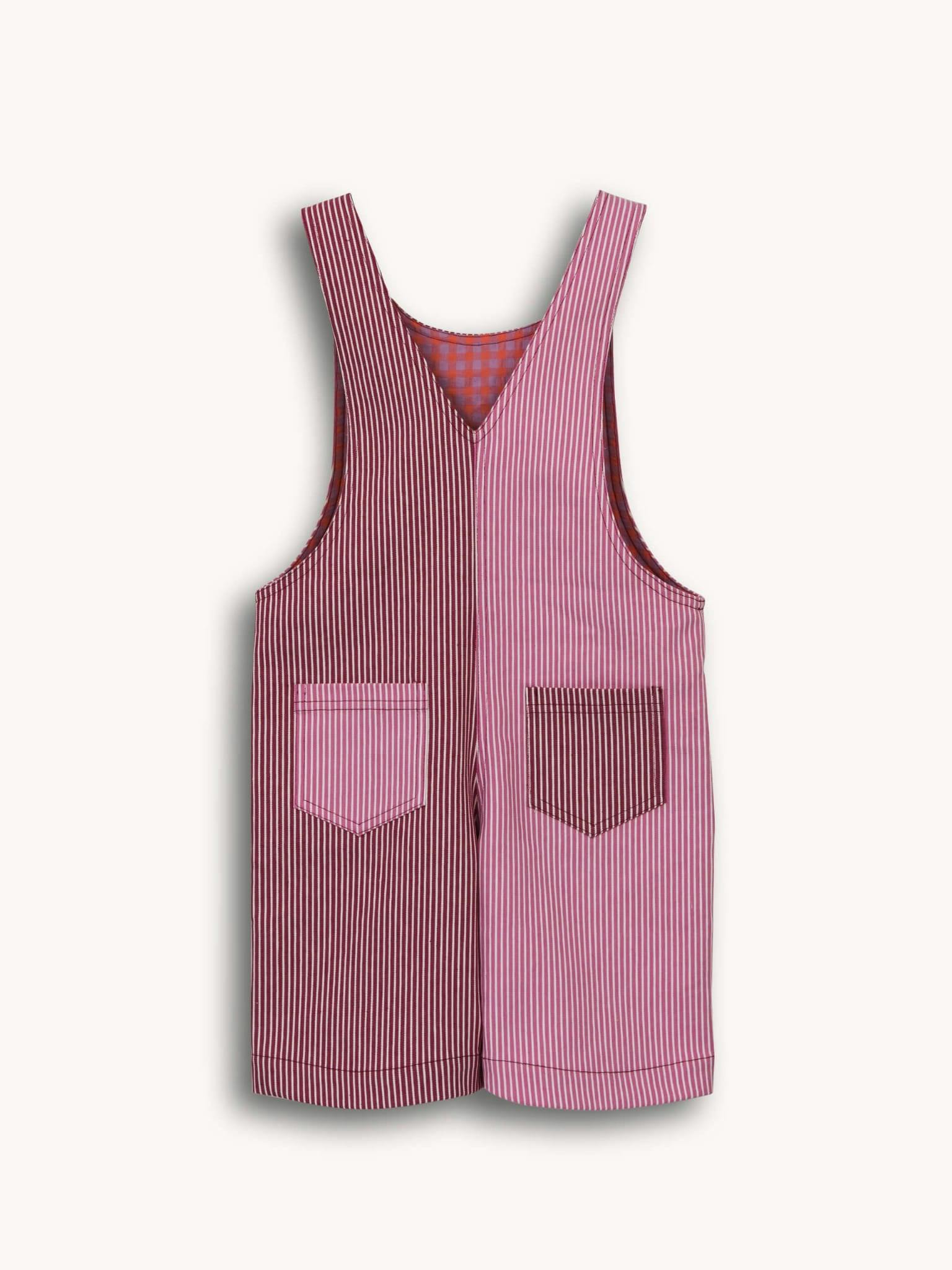 children's short dungaree - watermelon stripes