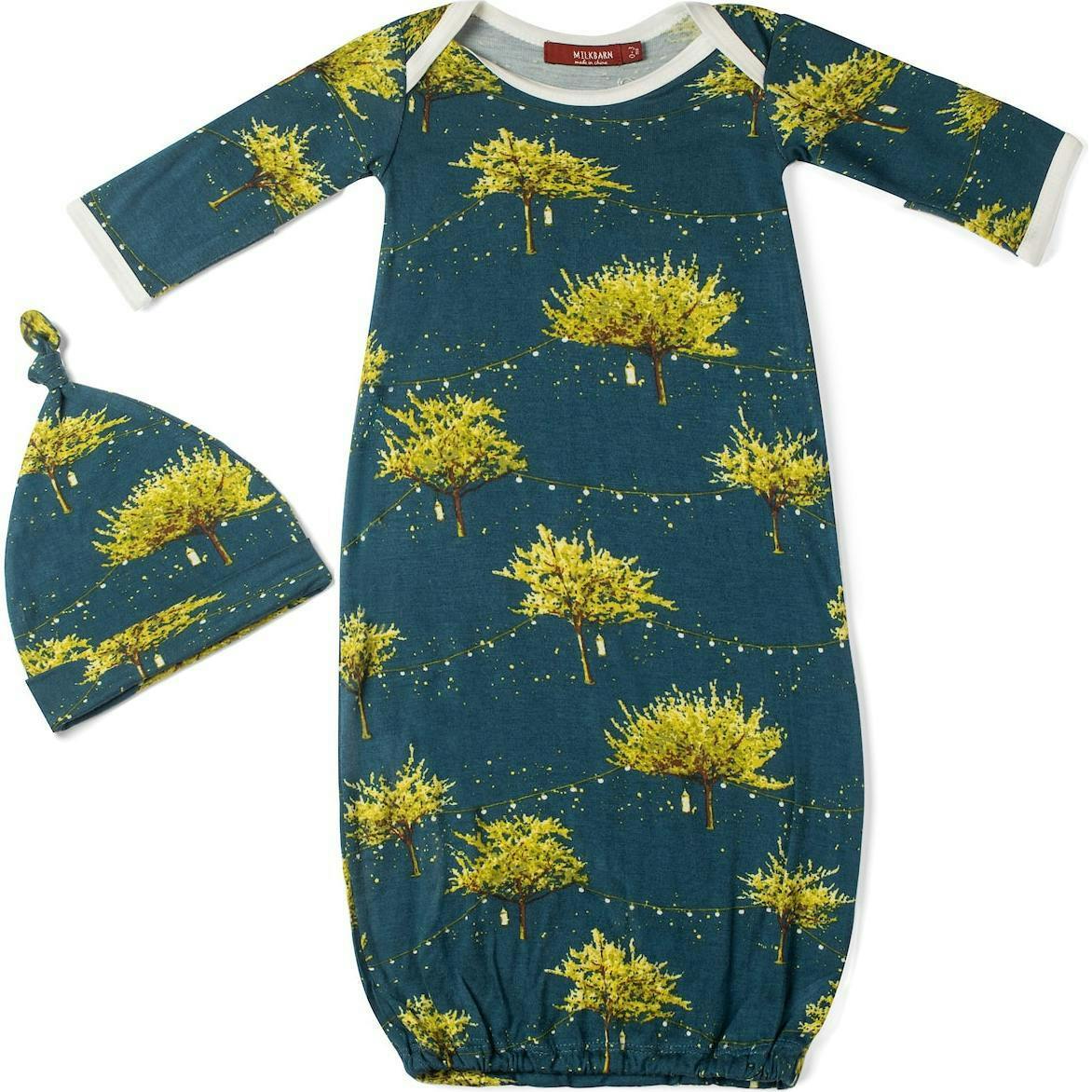 Firefly Bamboo Newborn Gown & Hat Set
