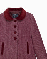Matilda Swing Coat in Plum Herringbone