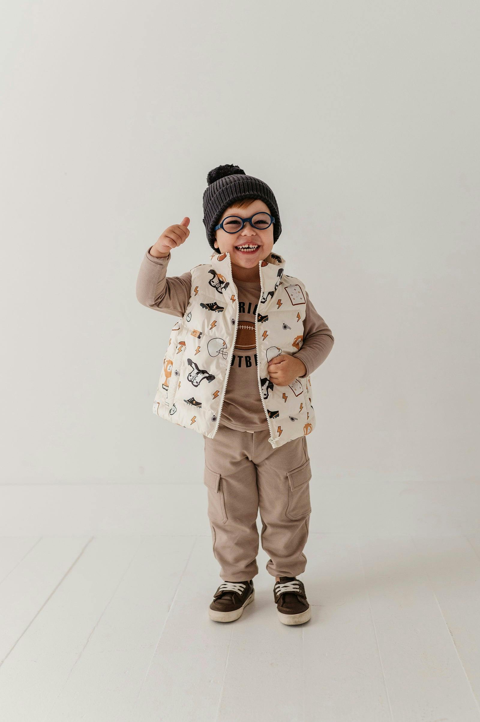 Boys Puffer Vest in Football