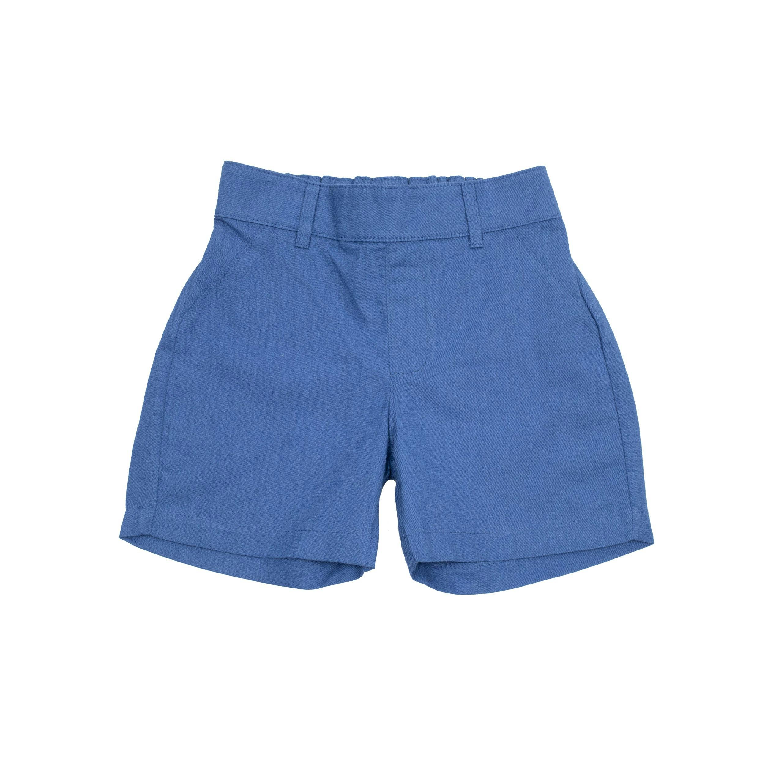 Blue Linen Shorts