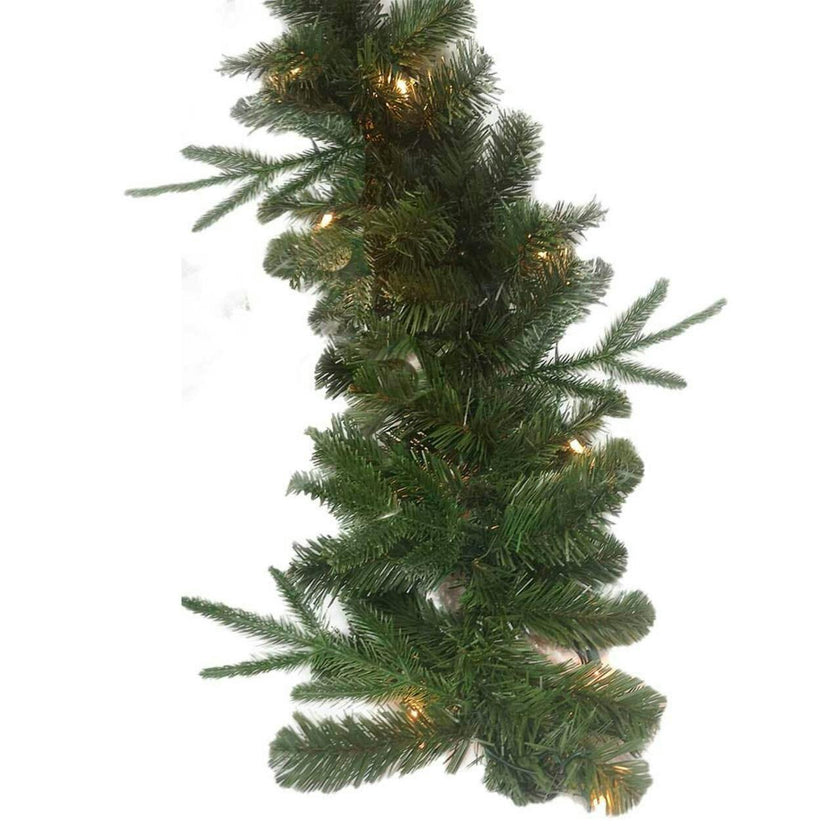 Kurt Adler 9-Foot Sierra Green Garland With 50 Warm White LED Lights