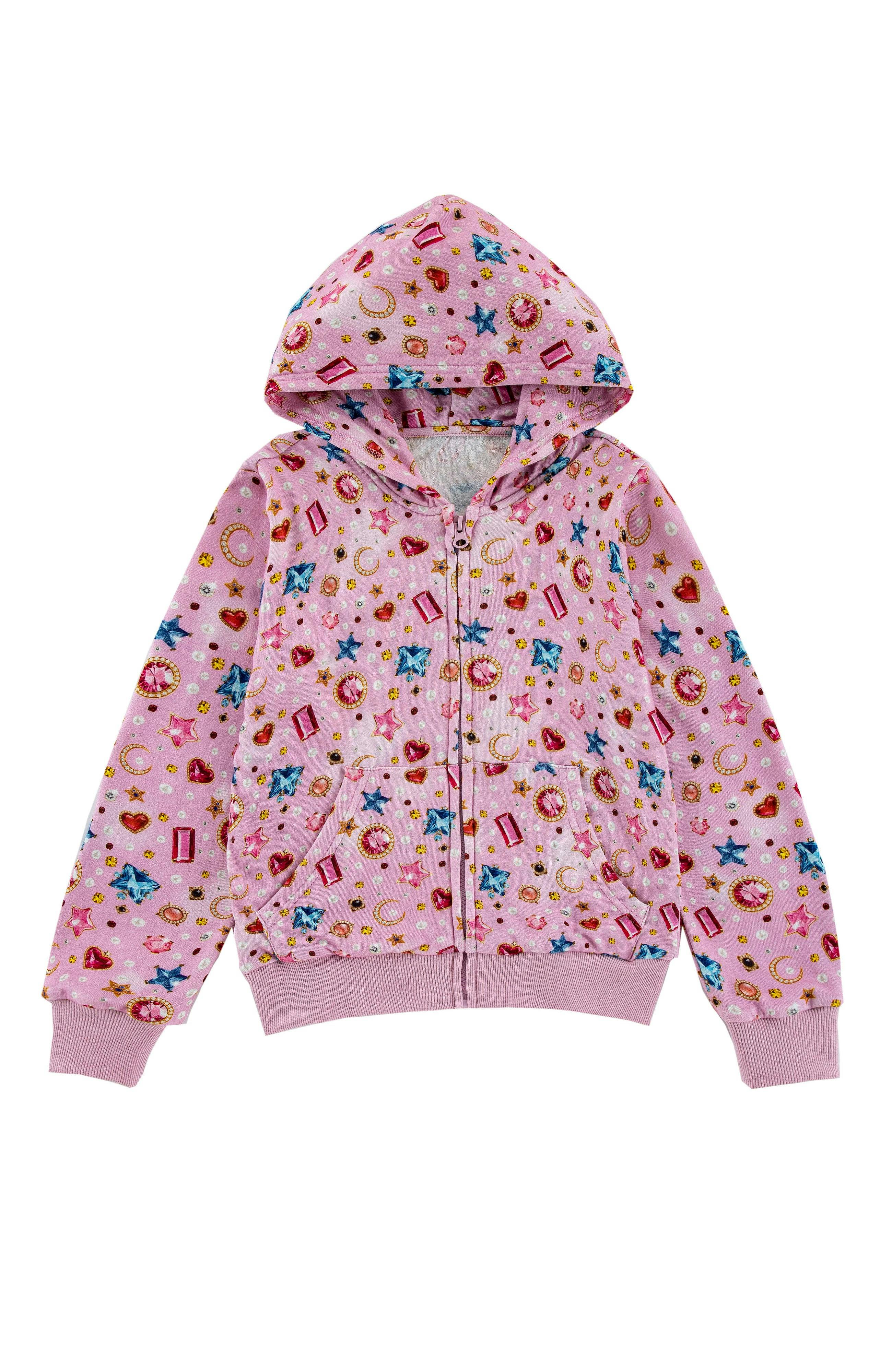 Soft Fleece Zip Up, Gems and Pearls