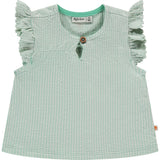 Flutter Sleeve Striped Blouse