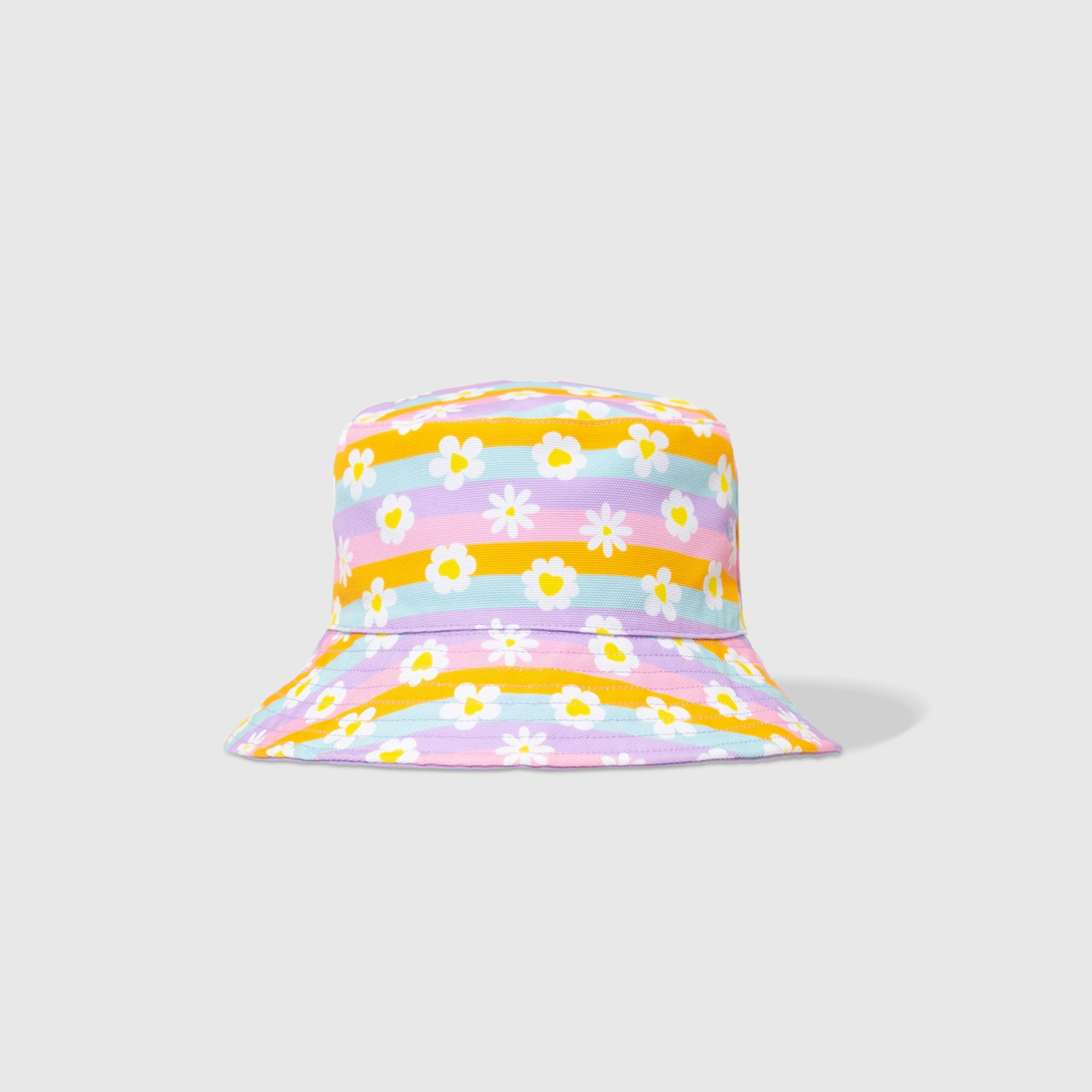 Reversible Bucket Hat – Happy Daisy Stripes