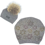 Floral Rhinestone Design Hat (Snap On Pom Sold Separately)
