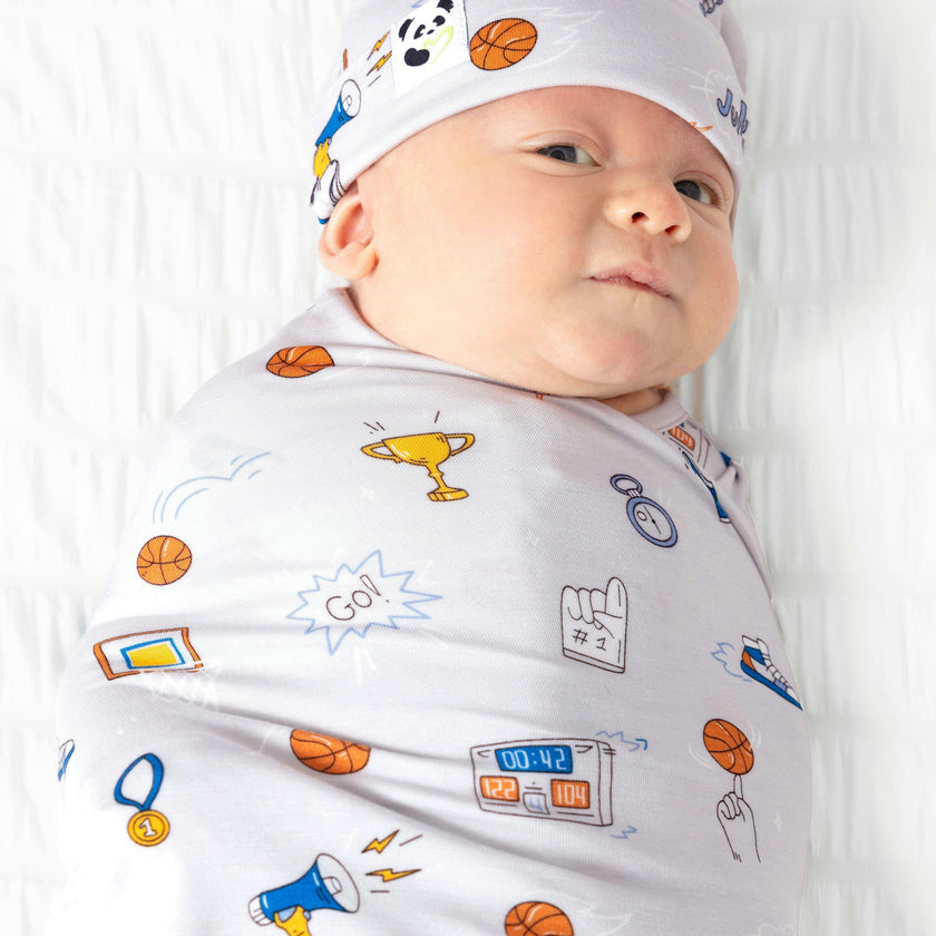 All Star Basketball Bamboo Swaddle & Beanie Set