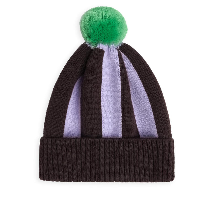 children's beanie merino - lilac brown