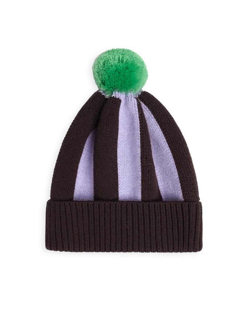 children's beanie merino - lilac brown
