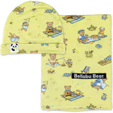 Teddy Picnic Bamboo Swaddle & Beanie Set