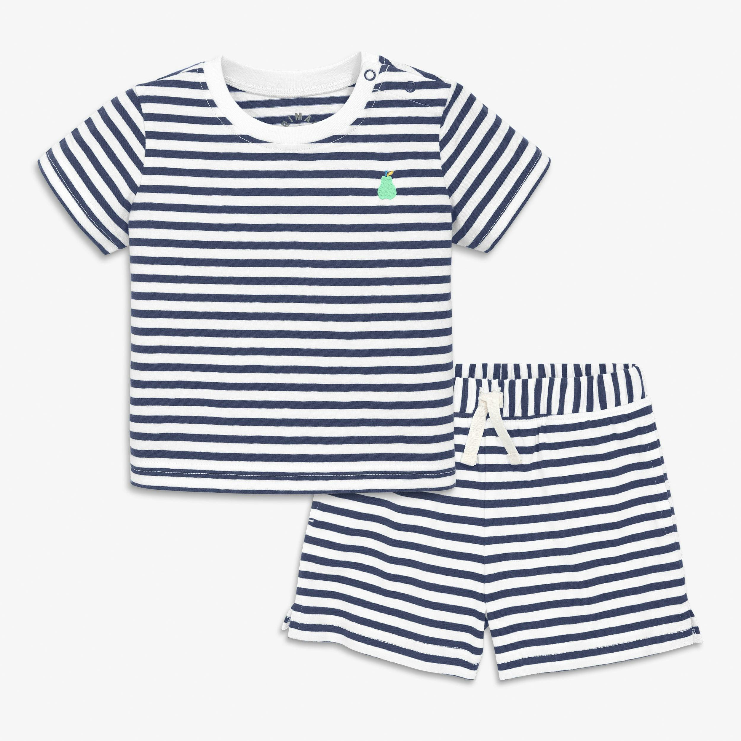 Clearance baby stripe embroidered set