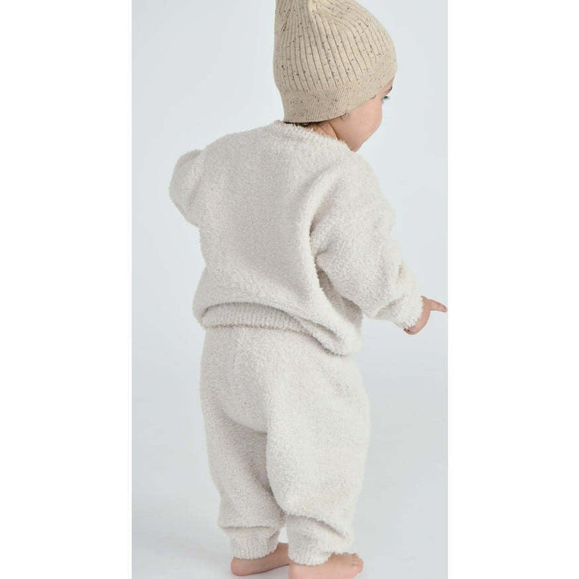 Baby Fuzzy Boxy Contrast Trim Sweater