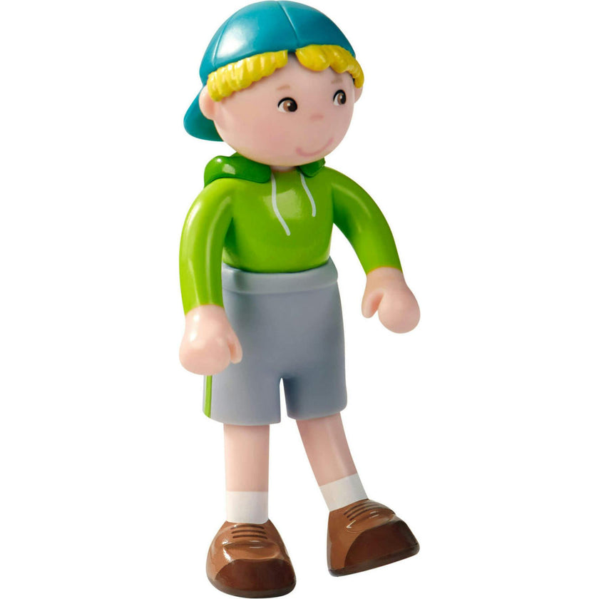 Little Friends Out and About Playset with 2 Toy Figures and Green Momentum Motor Vehicle