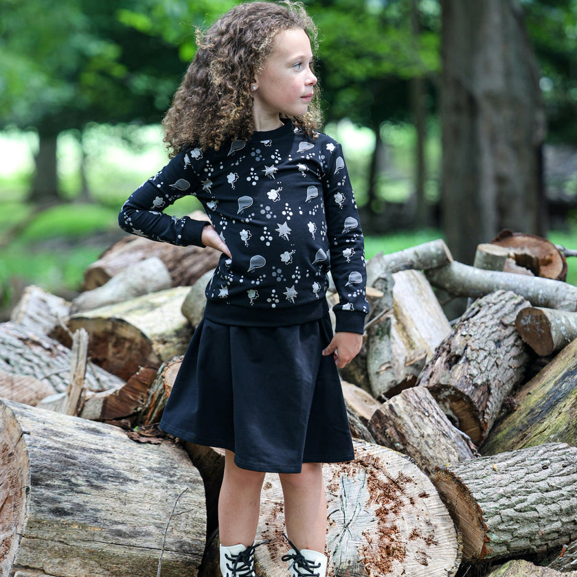 Super Bubble Ribbed Waist A-Line Short Skirt