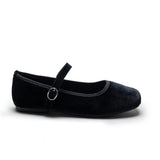 Black Michelle Satin Velvet Flats