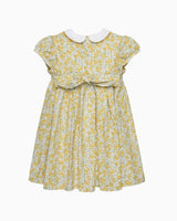 Rosie Smocked Dress in Yellow Rose Floral