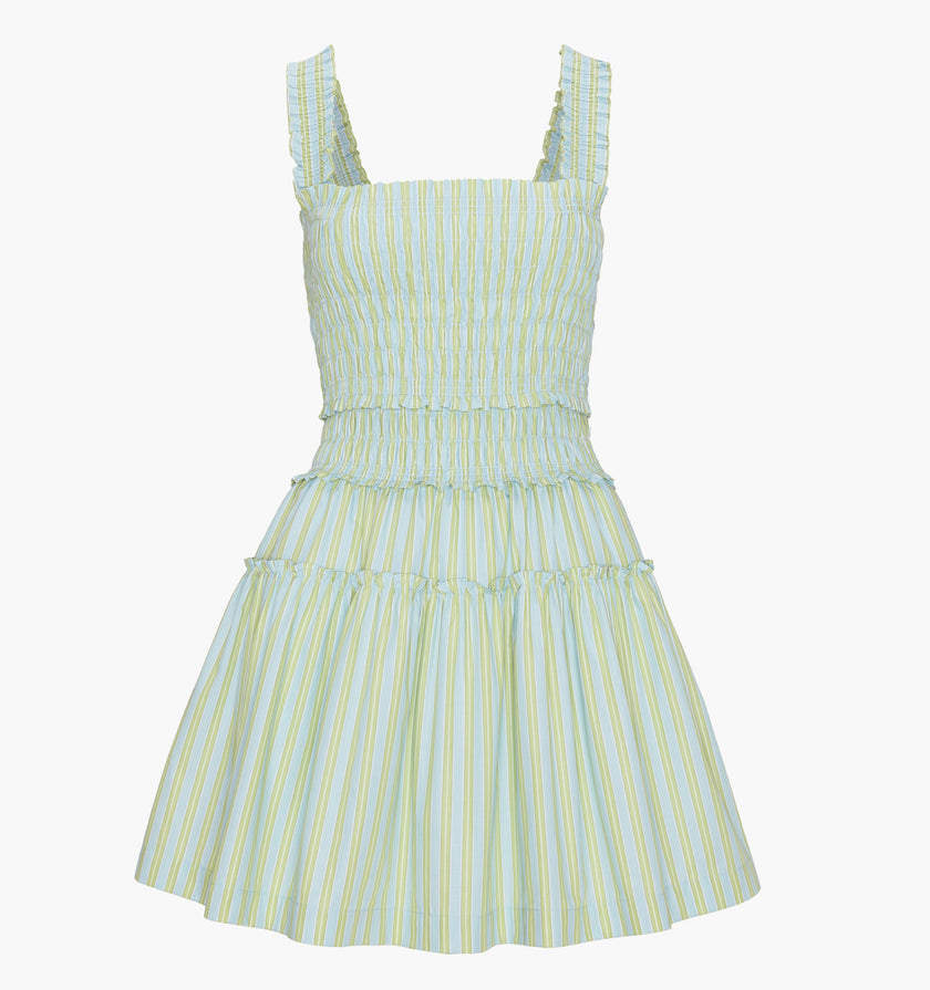 The Seraphina Mini Nap Dress - Lime Gingham