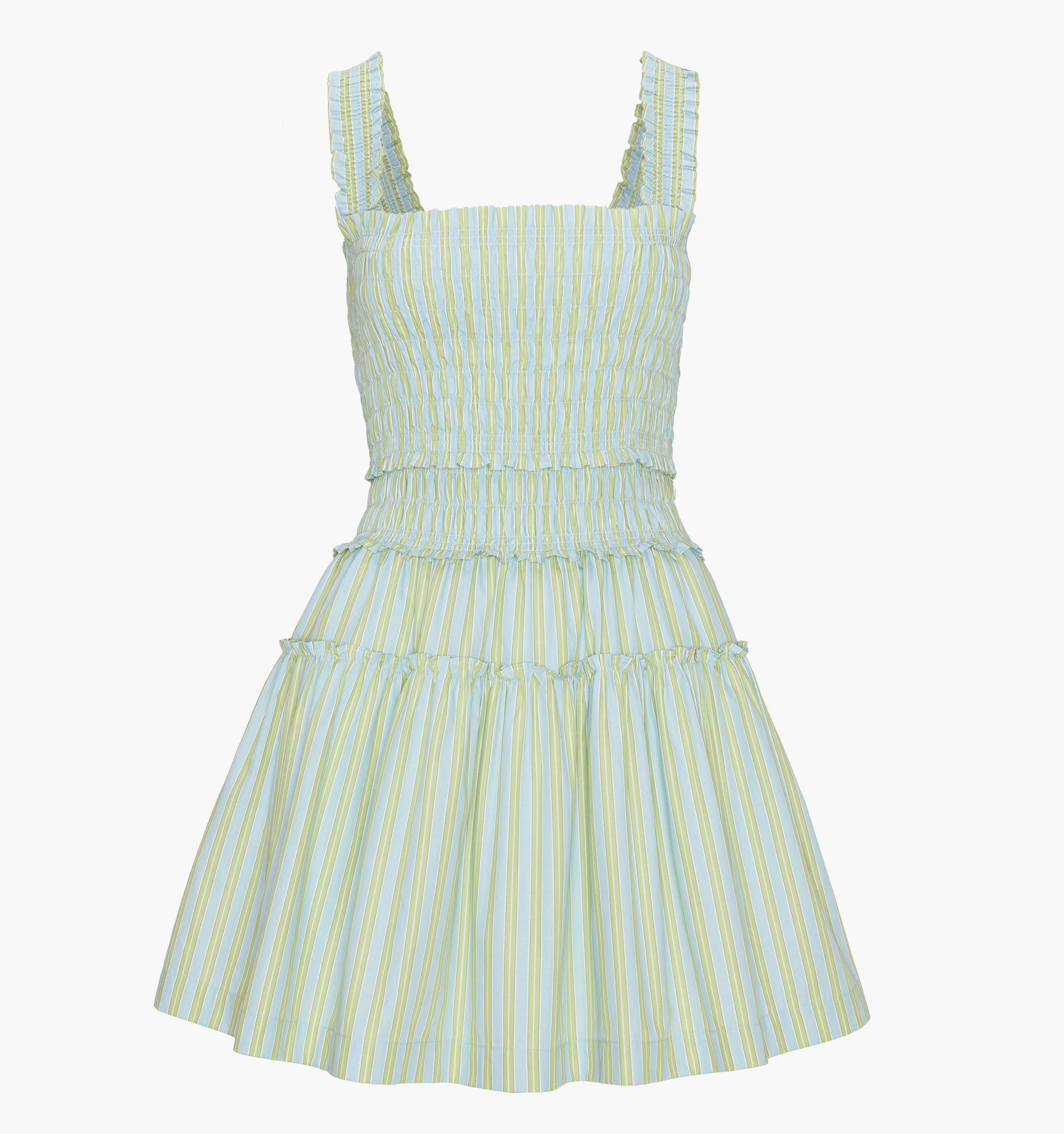 The Seraphina Mini Nap Dress - Lime Gingham