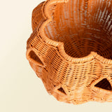 Handcrafted - Pumpkin Face Basket - Rattan Wicker