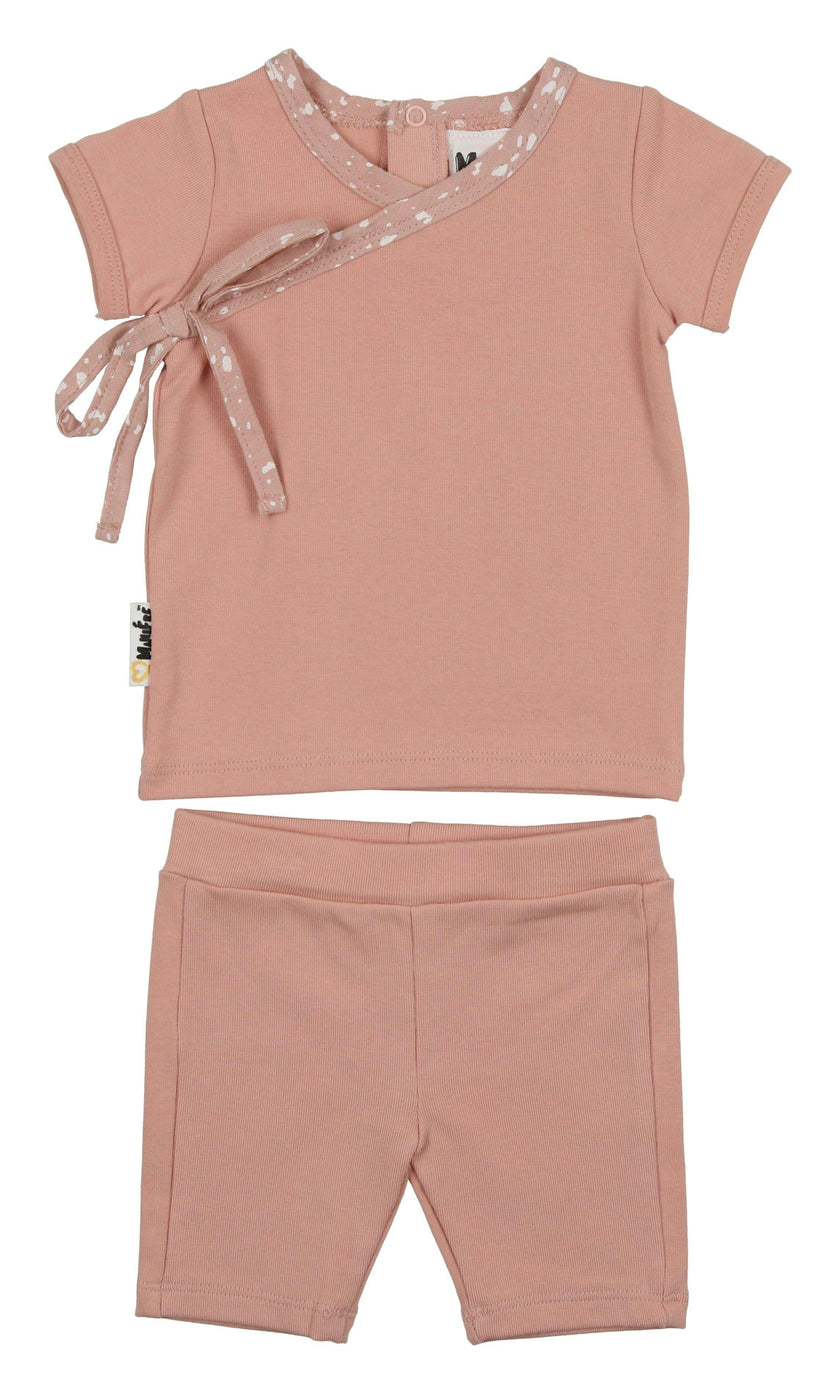 Speckled Wrap Top & Short Set