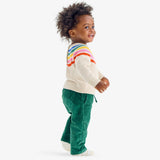 Baby sweater in rainbow stripe