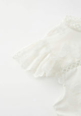 Alisha Frill Embroidery Mini Dress