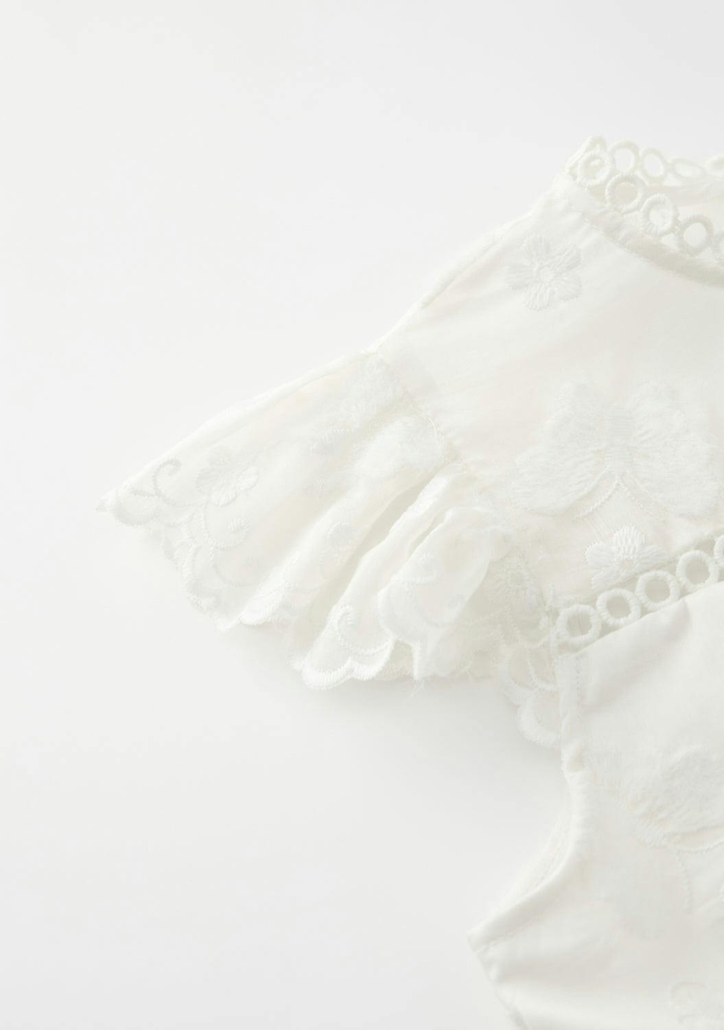 Alisha Frill Embroidery Mini Dress