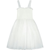 Angel Smocked & Embroidered Tulle Girls Occasion Dress