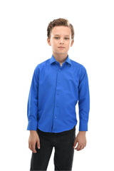 Blue Solid Dress Shirt
