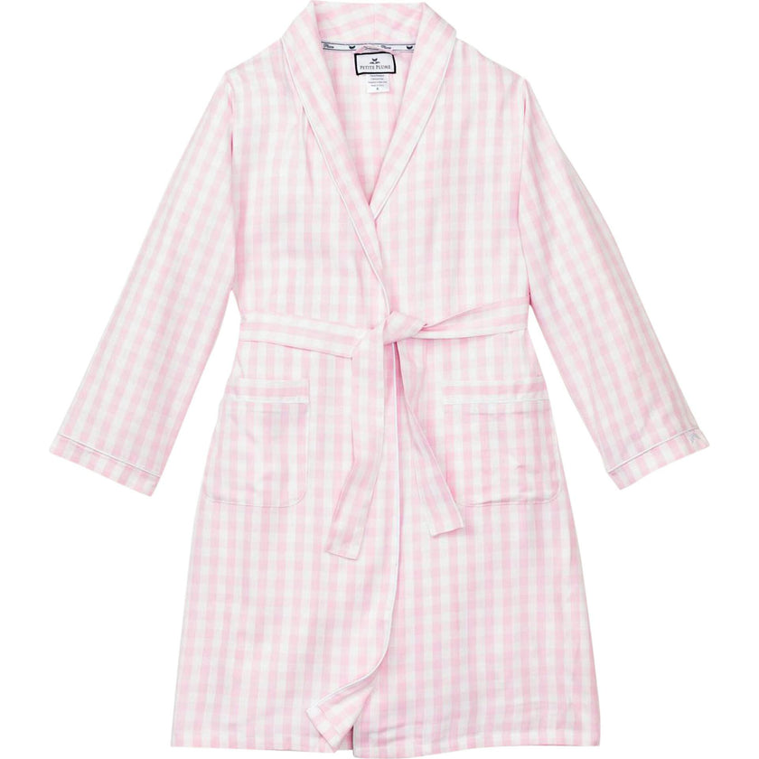 Kid's Twill Robe in Pink Gingham