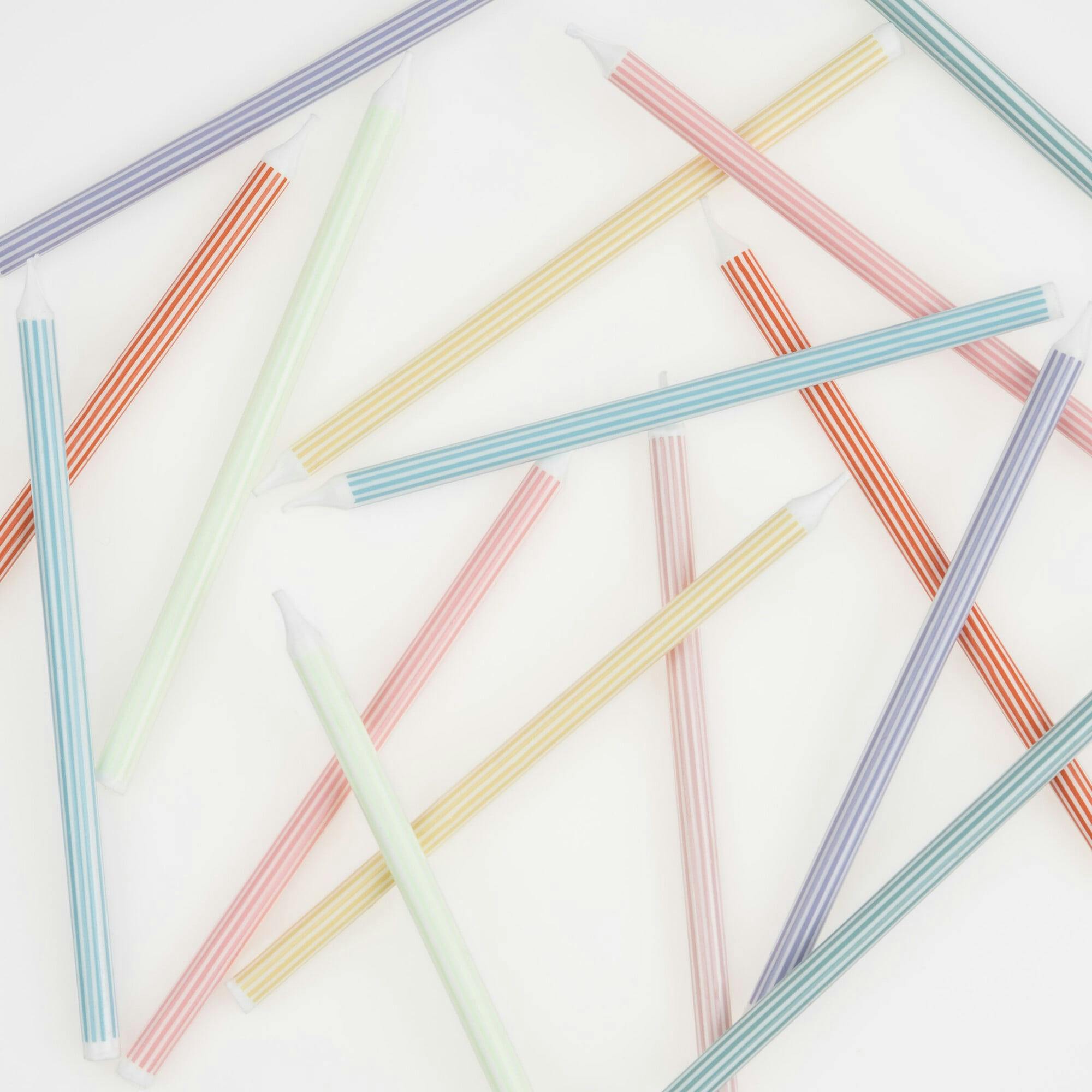 Mixed Striped Candles