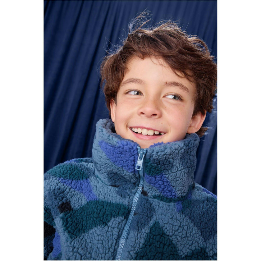 Teddy Fleece Pullover, Blue