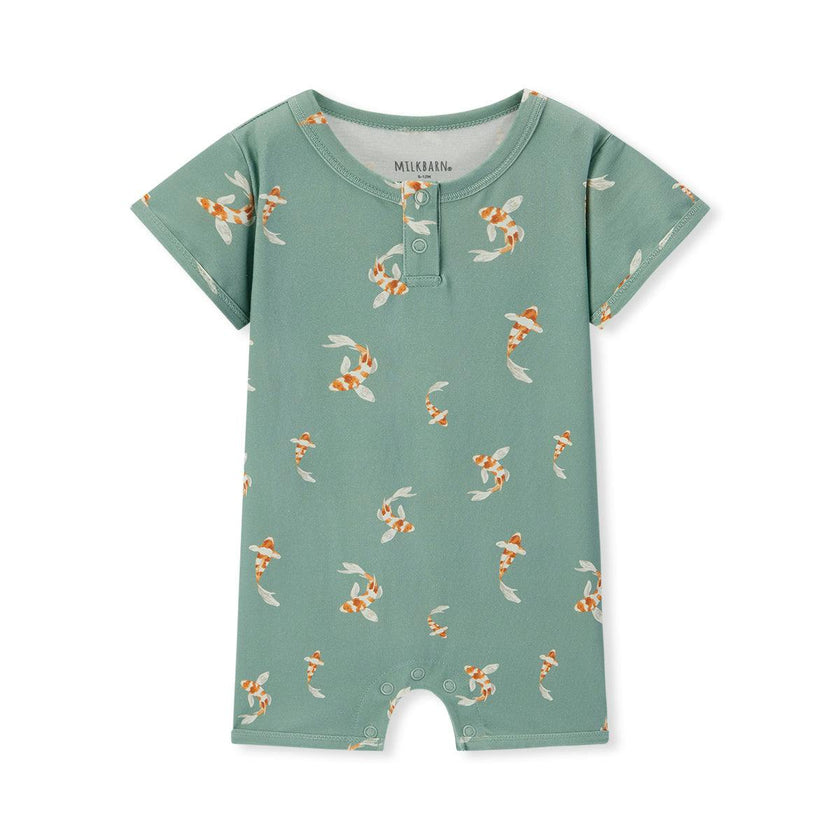 Swimming Koi Cotton Stretch Shortall