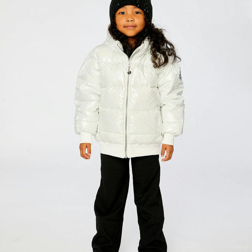 Winter Puffy Jacket White Glitter
