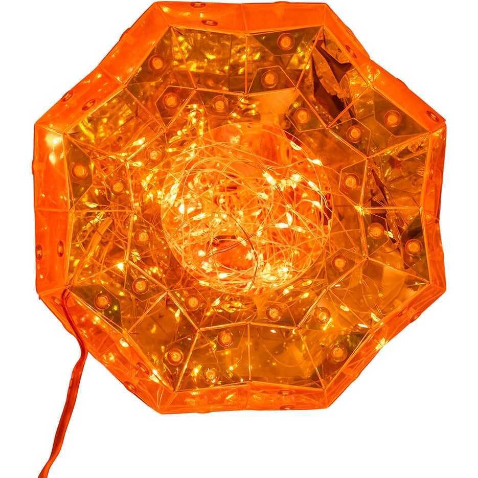 6.5-Inch 100-Light Orange Micro LED Holographic Jack-O-Lantern