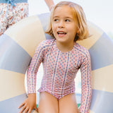 girls rosa vine rashguard one piece