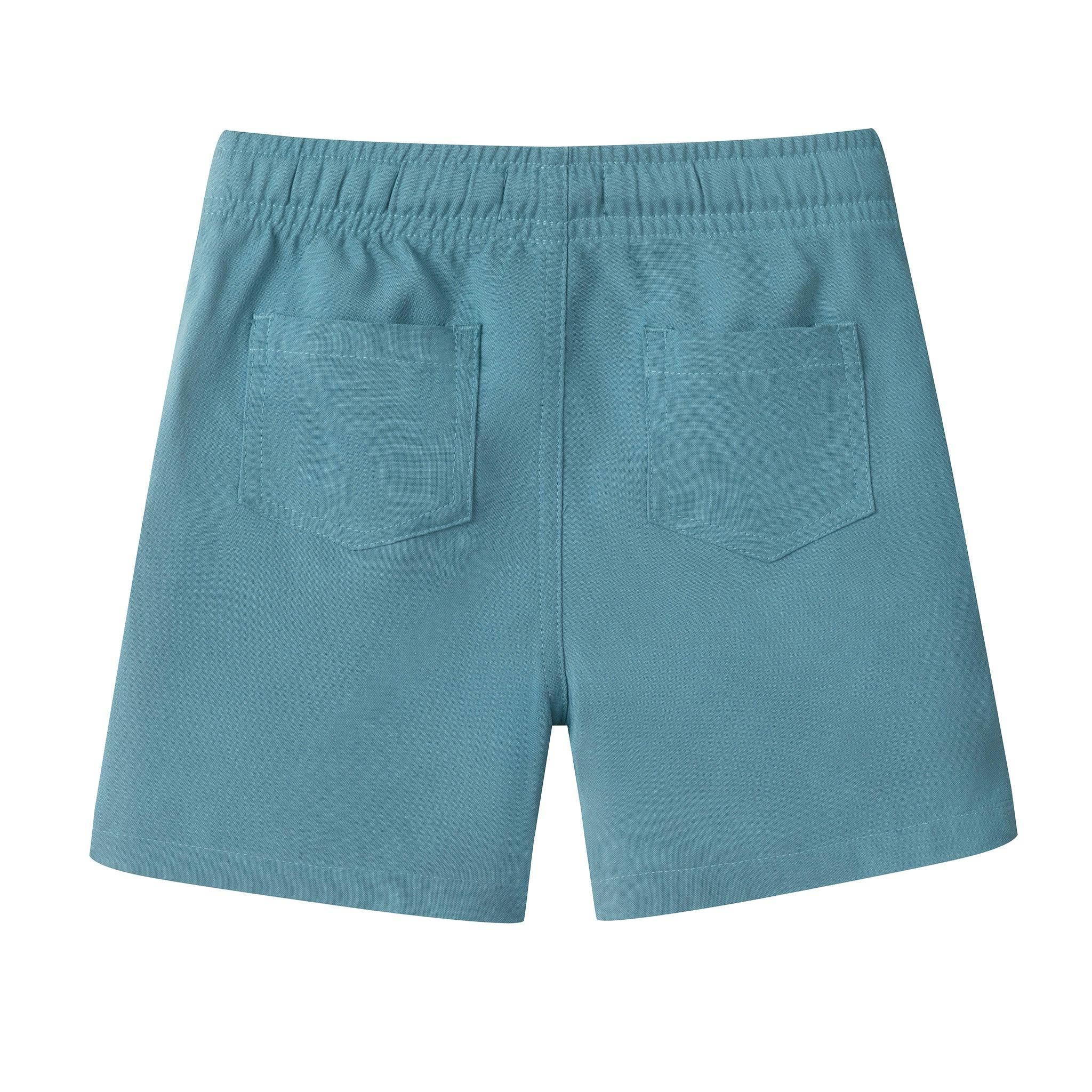 Boys Textured Linen Blend Shorts | Teal